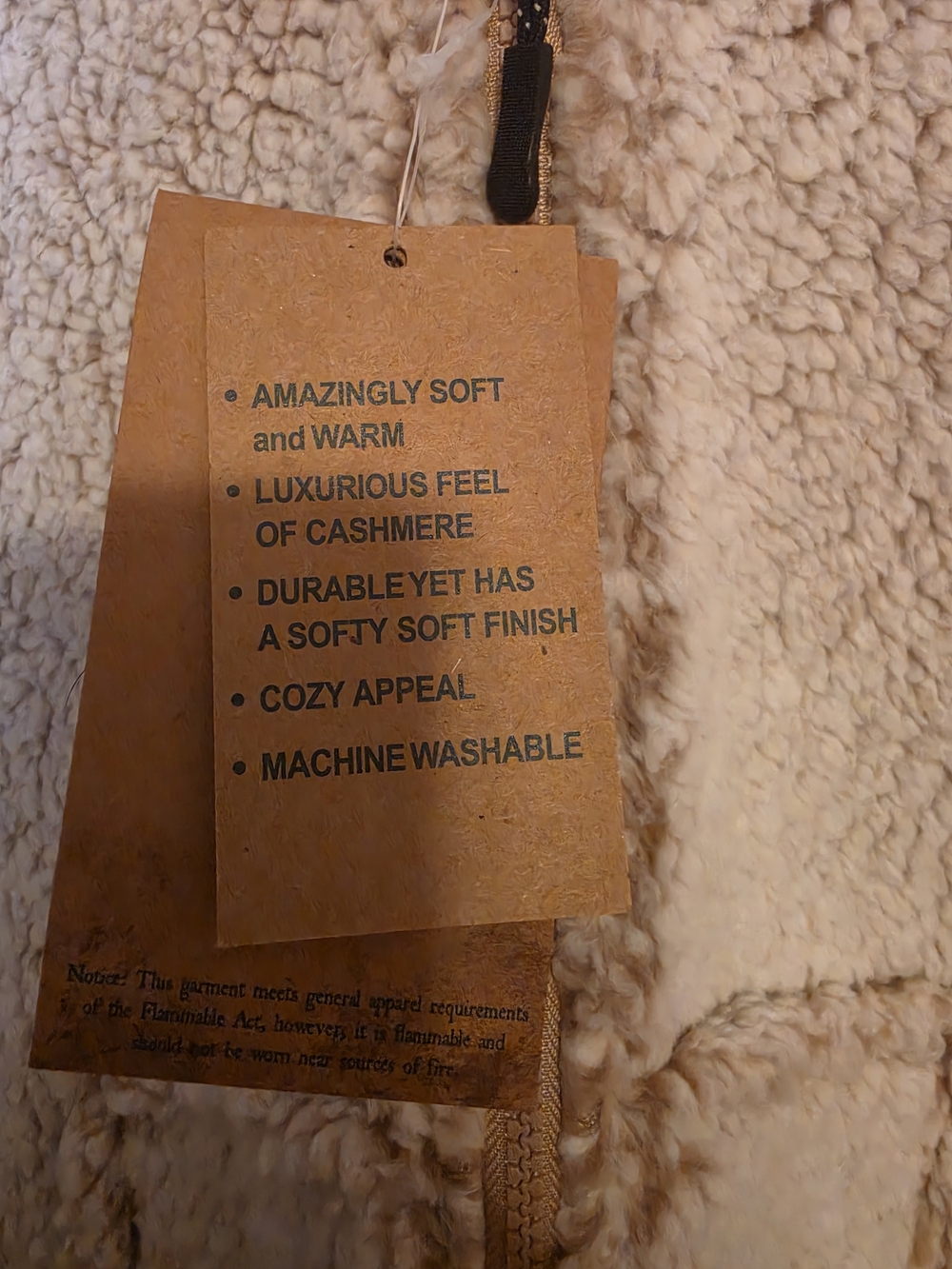 Stillwater Cozy Sherpa Fleece Zip-Up Hoodie Jacket in Oatmeal - Picture 5 of 6
